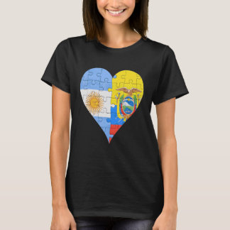 Argentinian Ecuadorian Flag Heart T-Shirt
