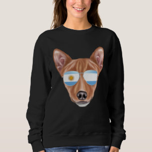 Argentinian Flag Basenji Dog Argentina Pocket Sweatshirt