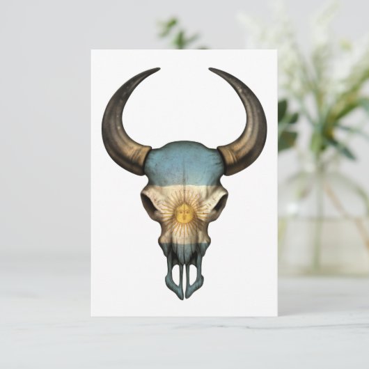 Argentinian Flag Bull Skull (Standing Front)