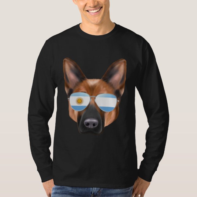 Argentinian Flag German Shepherd Dog Argentina Poc T-Shirt (Front)