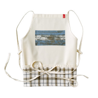 Argentinian Flag on Rough Wood Boards Effect Zazzle HEART Apron