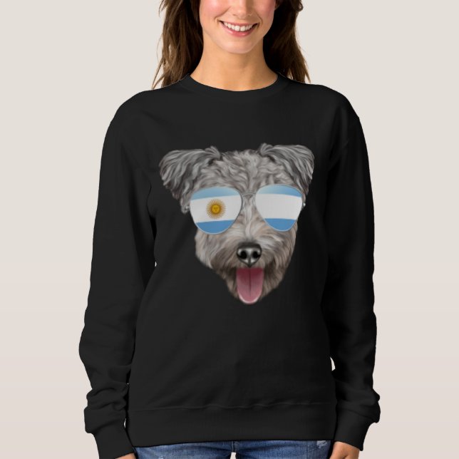 Argentinian Flag Pumi Dog Argentina Pocket Sweatshirt (Front)