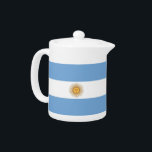 Argentinian Flag Teapot<br><div class="desc">Elegant Teapot with Flag of Argentina. This product its customizable.</div>