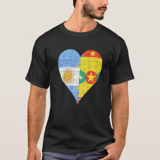 Argentinian Grenadan Flag Heart T-Shirt