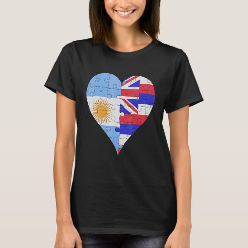 Argentinian Hawaiian Flag Heart T_Shirt