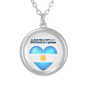 Argentinian heart silver plated necklace