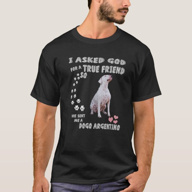 Argentinian Mastiff Dog Mom Dad Costume, Cute Dogo T-Shirt (Front)