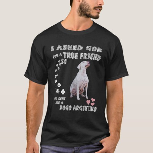 Argentinian Mastiff Dog Mom Dad Costume Cute Dogo T_Shirt