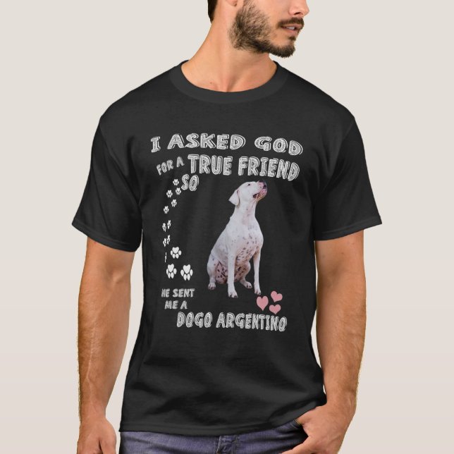 Argentinian Mastiff Dog Mom Dad Costume, Cute Dogo T-Shirt (Front)