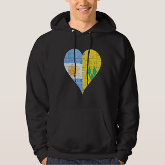Argentinian Saint Vincentian Flag Heart Hoodie