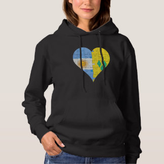 Argentinian Saint Vincentian Flag Heart Hoodie