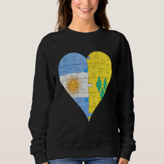 Argentinian Saint Vincentian Flag Heart Sweatshirt
