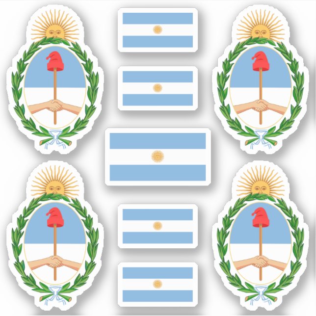 Argentinian state symbols / coat of arms and flag sticker (Front)