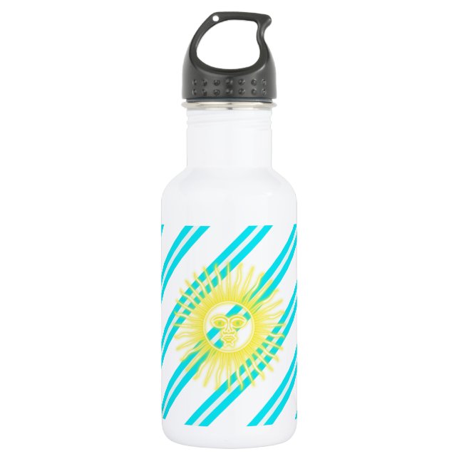 Argentinian stripes flag water bottle (Front)