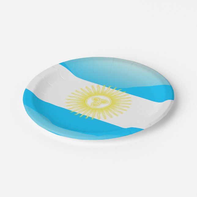 Argentinian Sun of May Paper Plates (Angled)