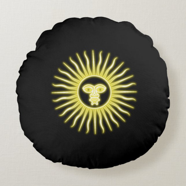 Argentinian Sun of May Round Pillow (Front)