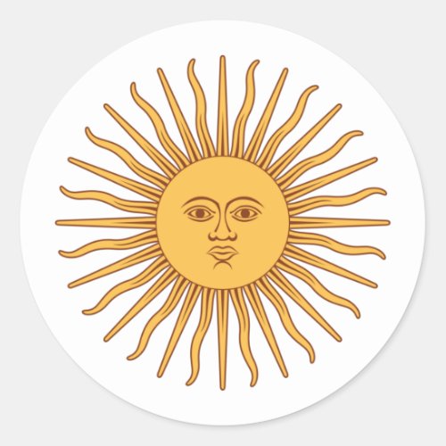 Argentinian Sun of May Sol de Mayo Argentino  Classic Round Sticker