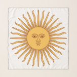Argentinian Sun Scarf<br><div class="desc">This design contains the Sol de Mayo (Sun of May) that is featured in the center of the national flag of Argentina. The sun appeared for the first time in the version of the flag released in 1818. According to some historians, the Sun of May represents Inti, the Incan god...</div>
