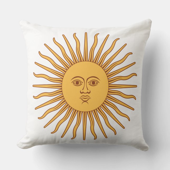 Argentinian Sun Throw Pillow (Front)