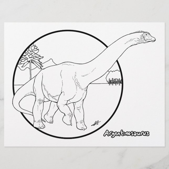 Argentinosaurus - Coloring Page. (Front)