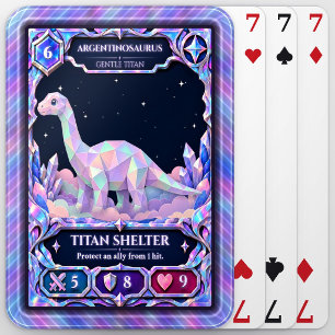 Argentinosaurus Dinosaur, Rainbow Foil Art Poker Cards