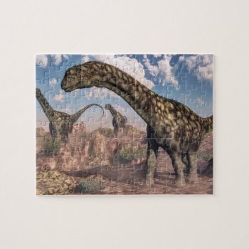 Argentinosaurus Dinosaurs - 3d Render Jigsaw Puzzle by Elenarts_PaleoArts at Zazzle