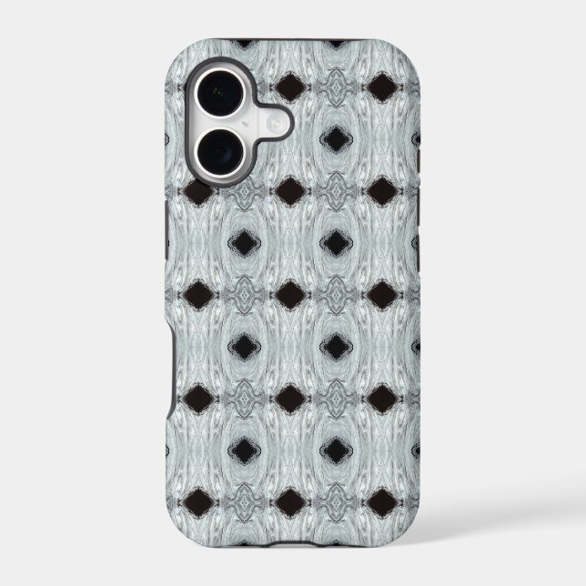 Argentum Gray and Black Abstract Acrylic Fluid Art iPhone Case (Back)