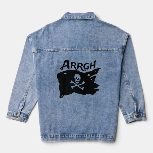 ARGH Pirate Skull and Crossbones Jolly Roger ARGH  Denim Jacket