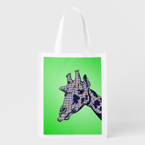 Argile patterned giraffe grocery bag