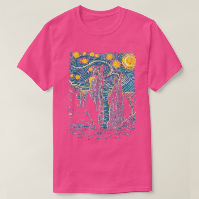 Argonath Starry Night Van Gogh Style  T-Shirt (Design Front)