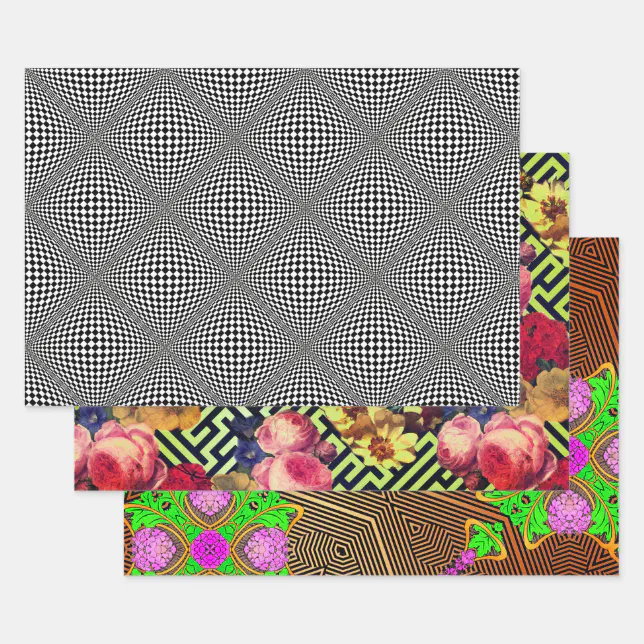 Argos Gatsby Op Art Sampler Wrapping Paper Sheets Zazzle