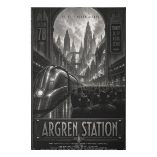Argren Station Dystopian Zoltanis Plaza Cityscape Faux Canvas Print