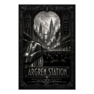 Argren Station Dystopian Zoltanis Plaza Cityscape Poster