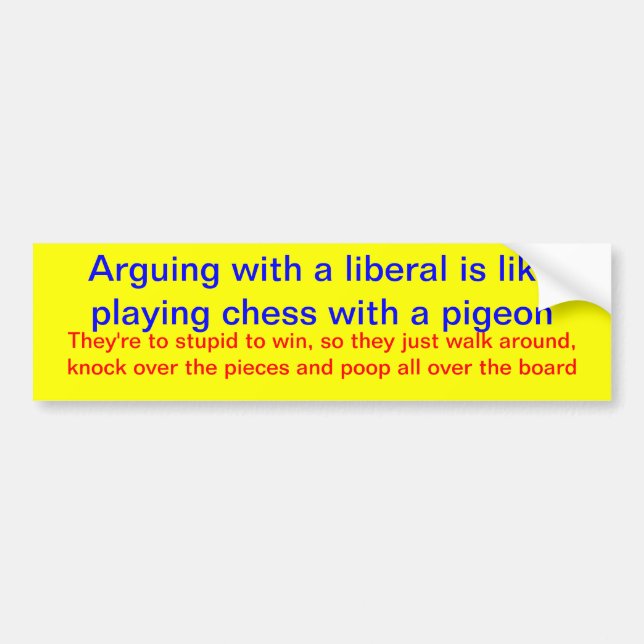 ARGUING WITH a  LIBERAL Bumper Sticker (Front)