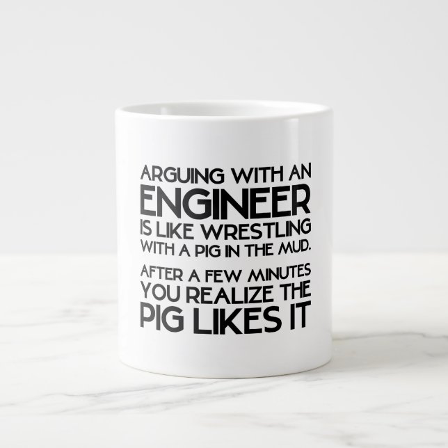 Arguing with engineer funny gift mug (Front)