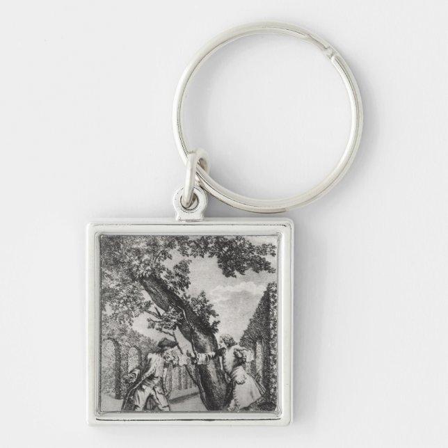 Argument between Jean-Jacques Rousseau Keychain (Front)