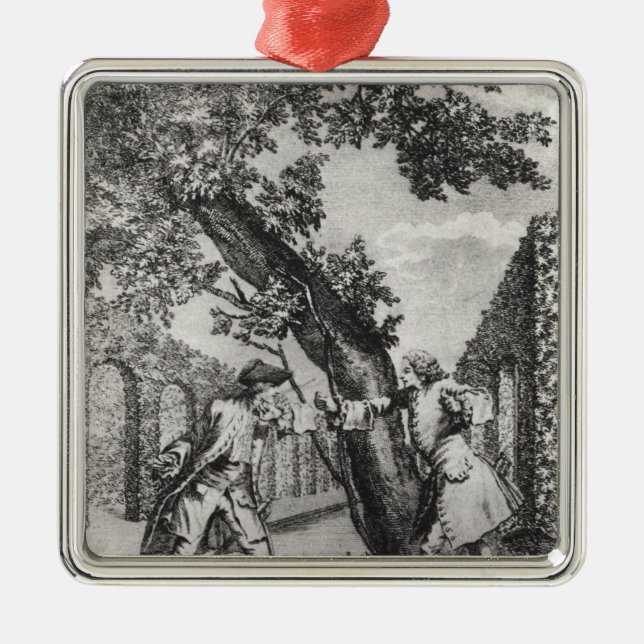 Argument between Jean-Jacques Rousseau Metal Ornament (Front)