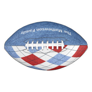 Argyle and Denim Personalized Football