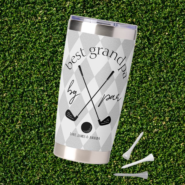Argyle Best By Par Insulated Tumbler Gift for Him (Gift Golf Tumblers for the Tee-rrific Best by Par Golfer in Your Life. Great for Dad, Grandpa, Uncle)