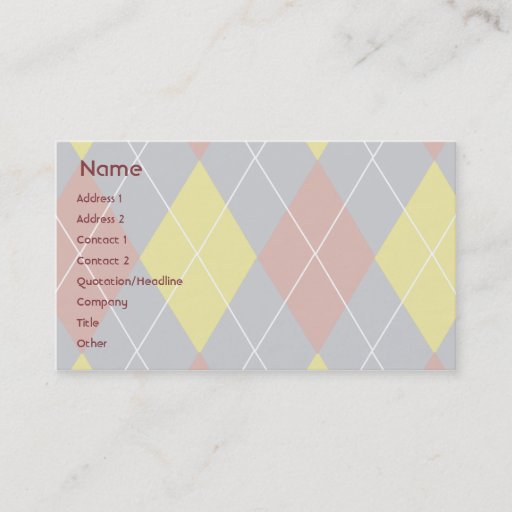 Customizable Argyle - Business Business Card Templates