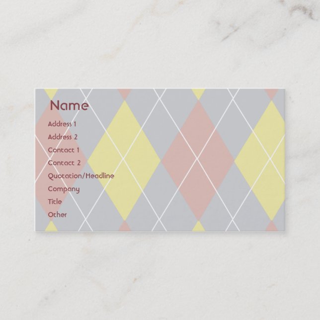 Argyle - Business Business Card (Front)