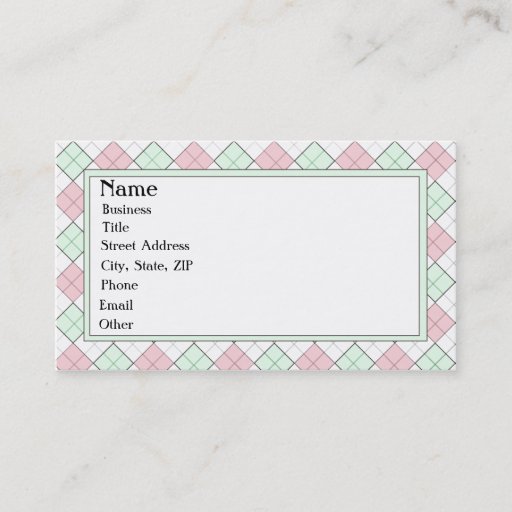 Customizable Argyle Business Card
