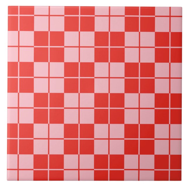 Argyle Checkerboard Plaid Ceramic Tile (Front)