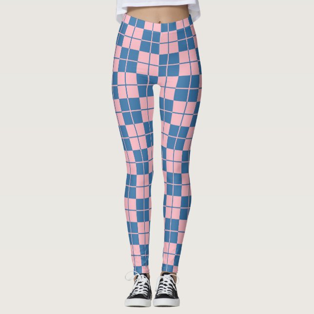 Argyle Checkerboard Plaid Leggings (Front)