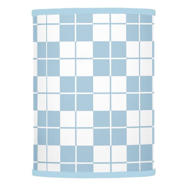 Argyle Checkerboard Plaid Light Blue Lamp Shade (Front)