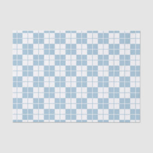 Argyle Checkerboard Plaid Light Blue Tissue Paper