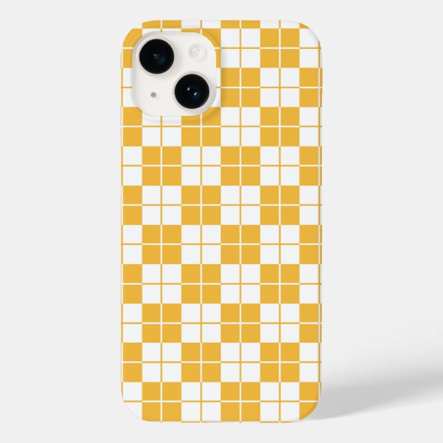 Argyle Checkerboard Plaid Yellow Case-Mate iPhone Case (Back)