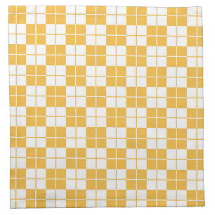 Argyle Checkerboard Plaid Yellow Cloth Napkin