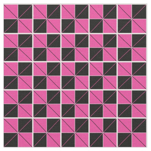 Argyle Checks Pink and Black Fabric