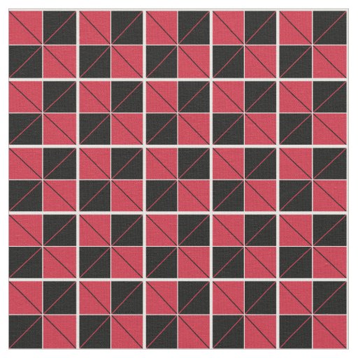 Argyle Checks Red and Black Fabric